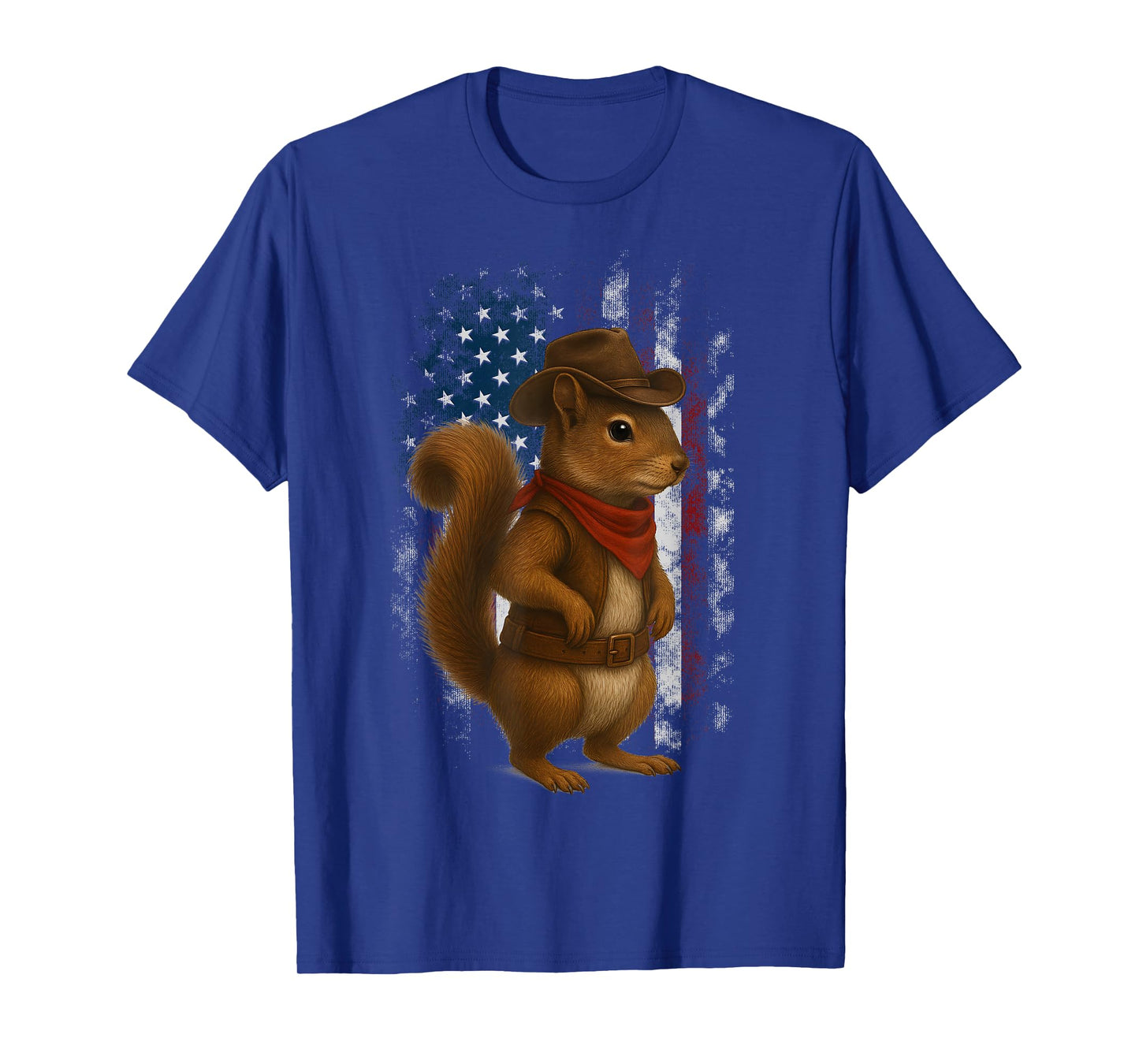 Patriotic Squirrel Cowboy USA Flag American 4th Of July T-Shirt