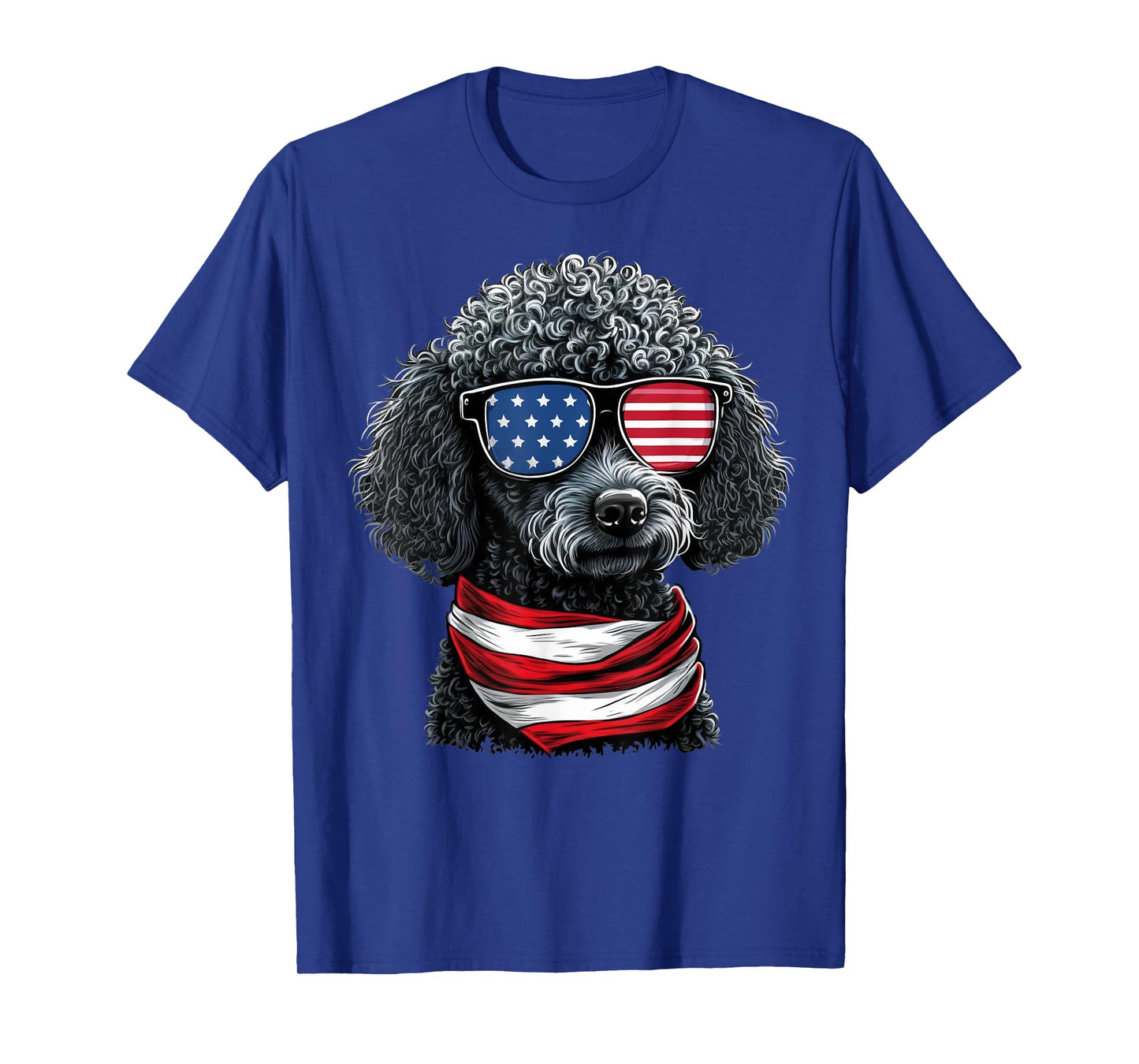 USA 4th Of July Toy Poodle on Patriotic American Poodle T-Shirt