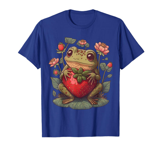 Cute Cottagecore Floral Frog Aesthetic Girls Women Graphic T-Shirt