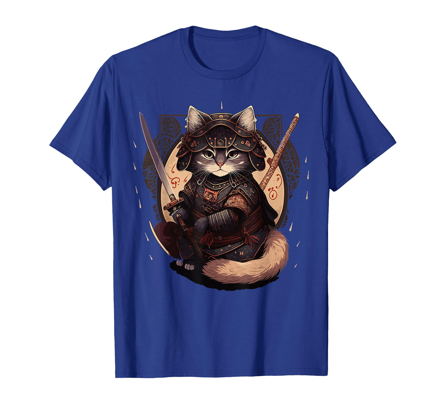 Samurai Cat Warrior Japanese Ninja Cat Kawaii T-Shirt
