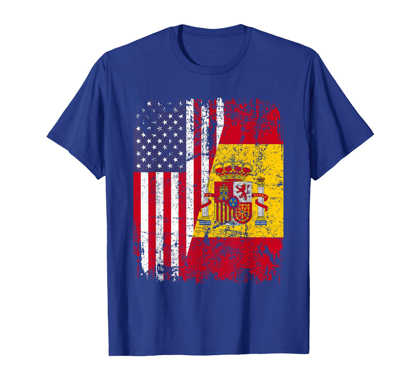 Spanish Roots | Half American Flag | USA Spain Flag T-Shirt
