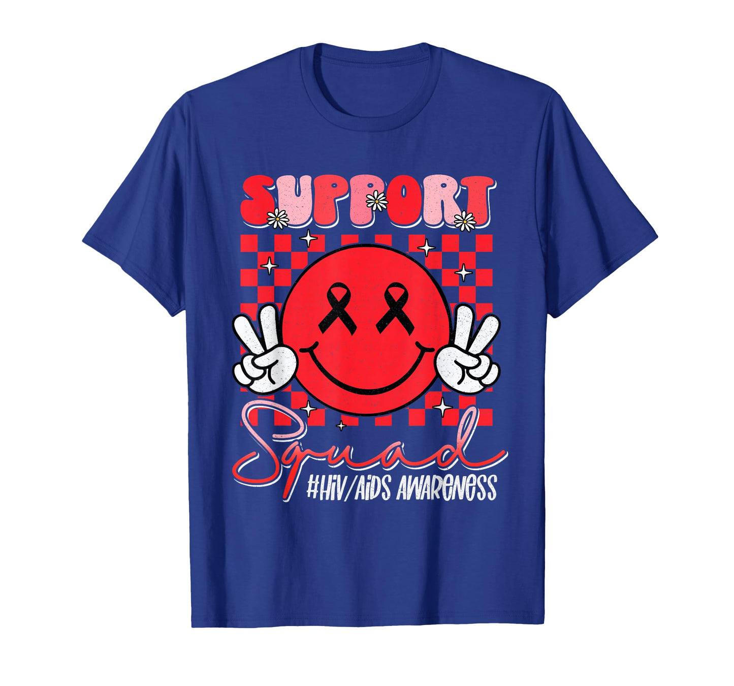 Aids Support Smile Face World Aids Day Hiv Aids Awareness T-Shirt