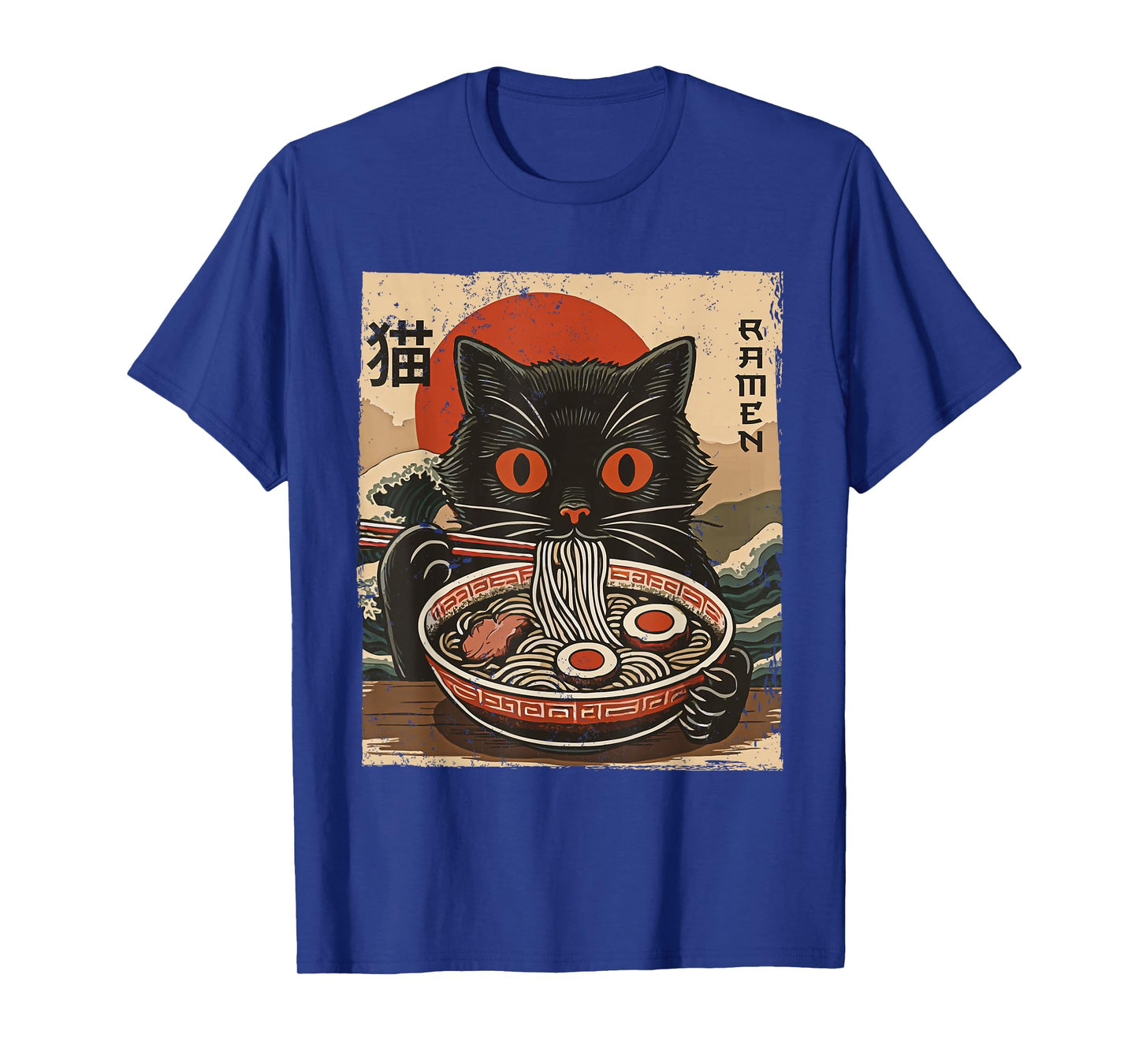 Kawaii Anime Cat Ramen Japanese Funny Graphic Tee Cat Lovers T-Shirt