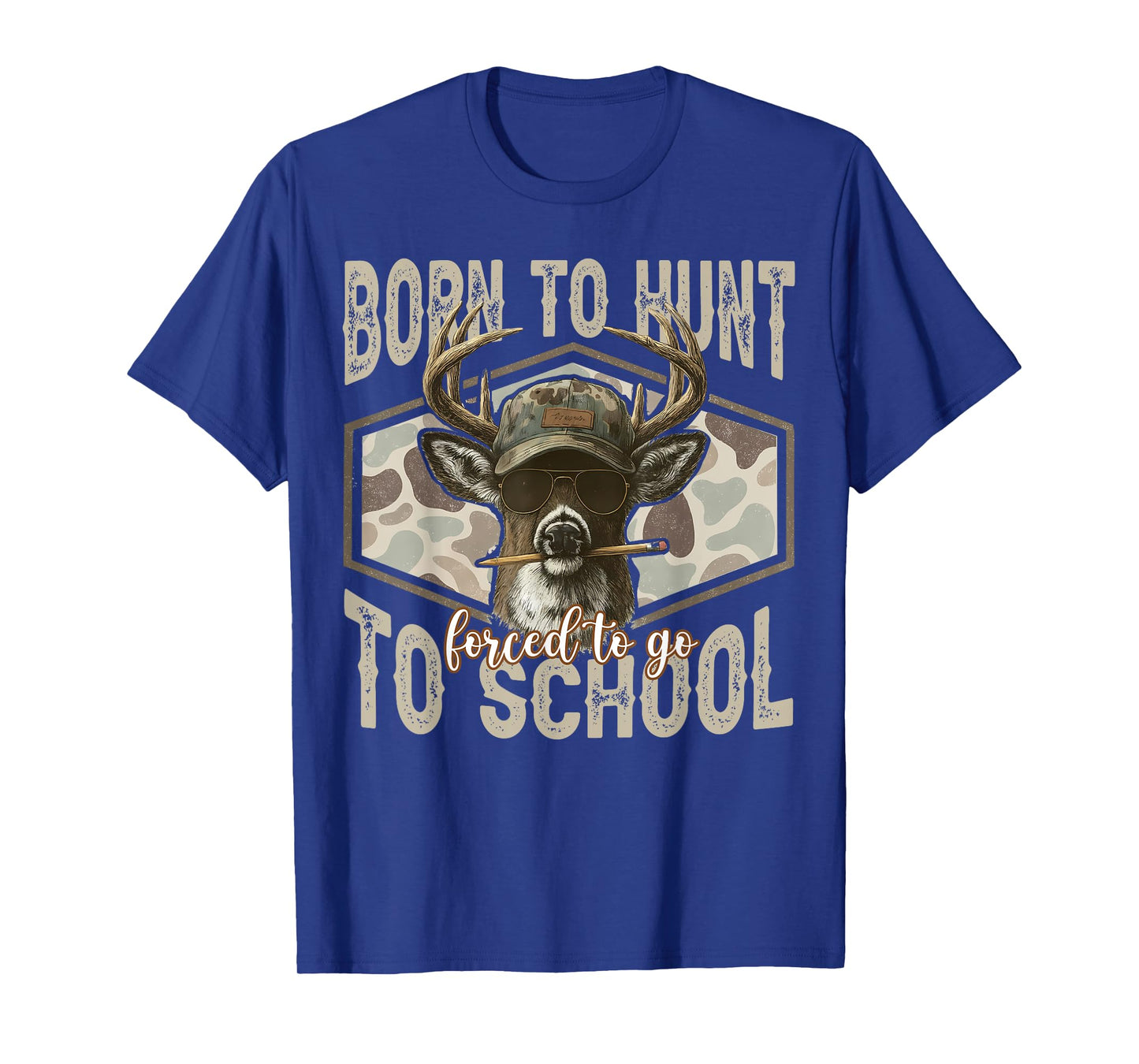 Forced to Go to School Deer Hunting Boy Camo T-Shirt