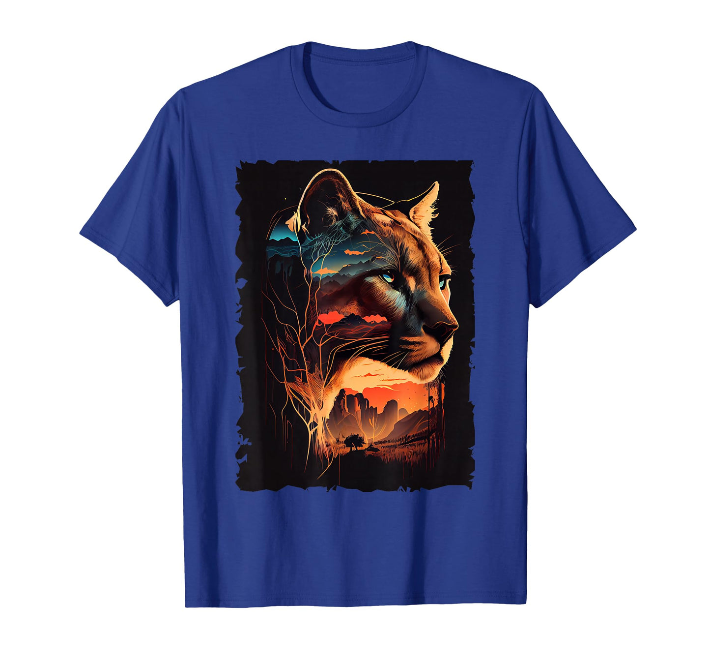 Mountain Cougar Sunset Wilderness Wildlife Art T-Shirt