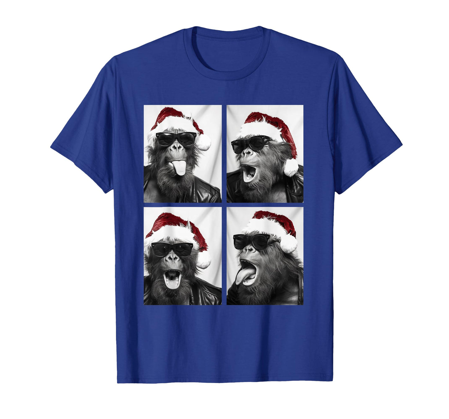 Funny Bigfoot with Sunglasses Santa Hat Joyful Christmas T-Shirt