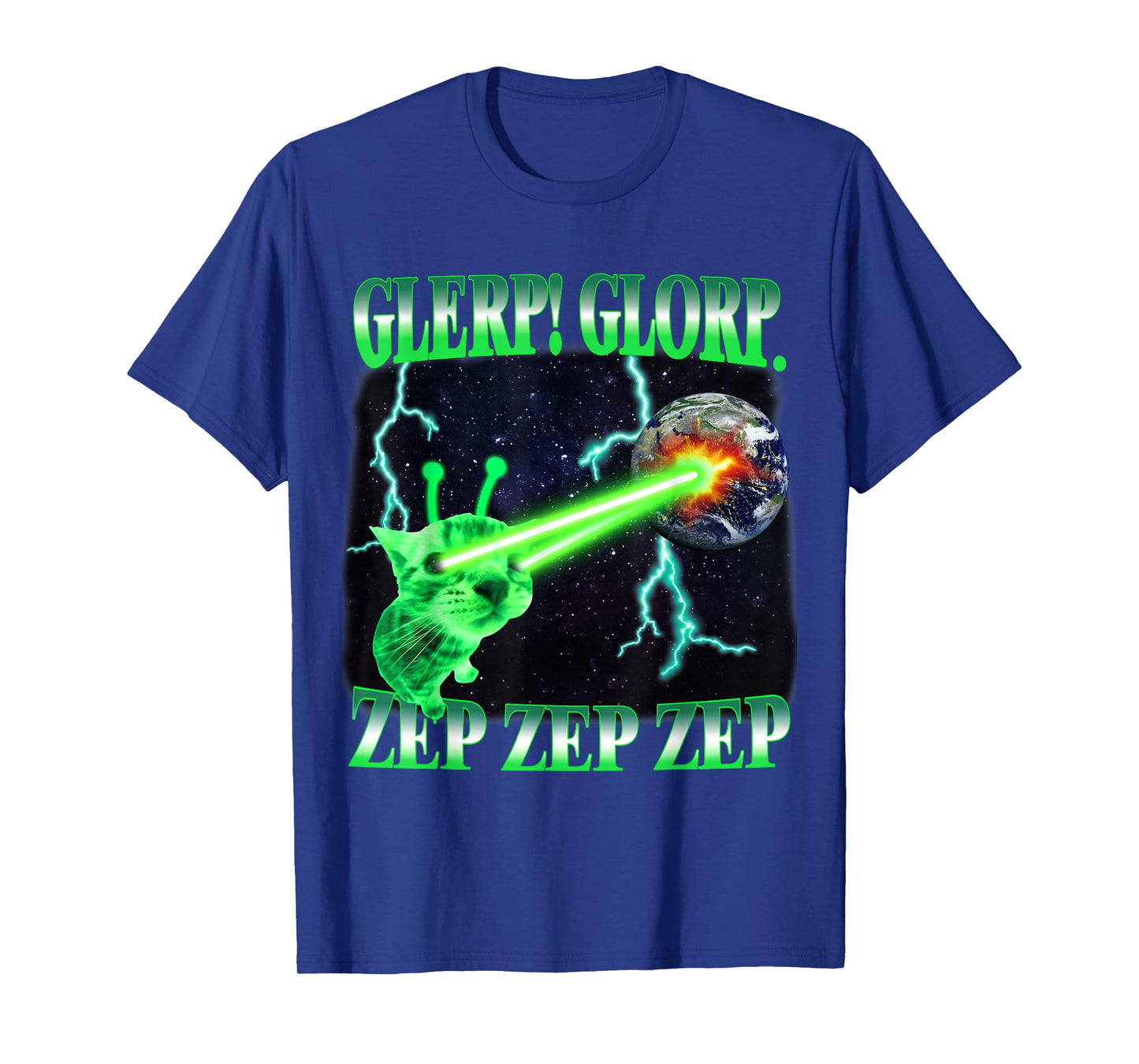 Glerp Glorp Funny Alien Cat Meme Gnarp Cat Silly Alien T-Shirt