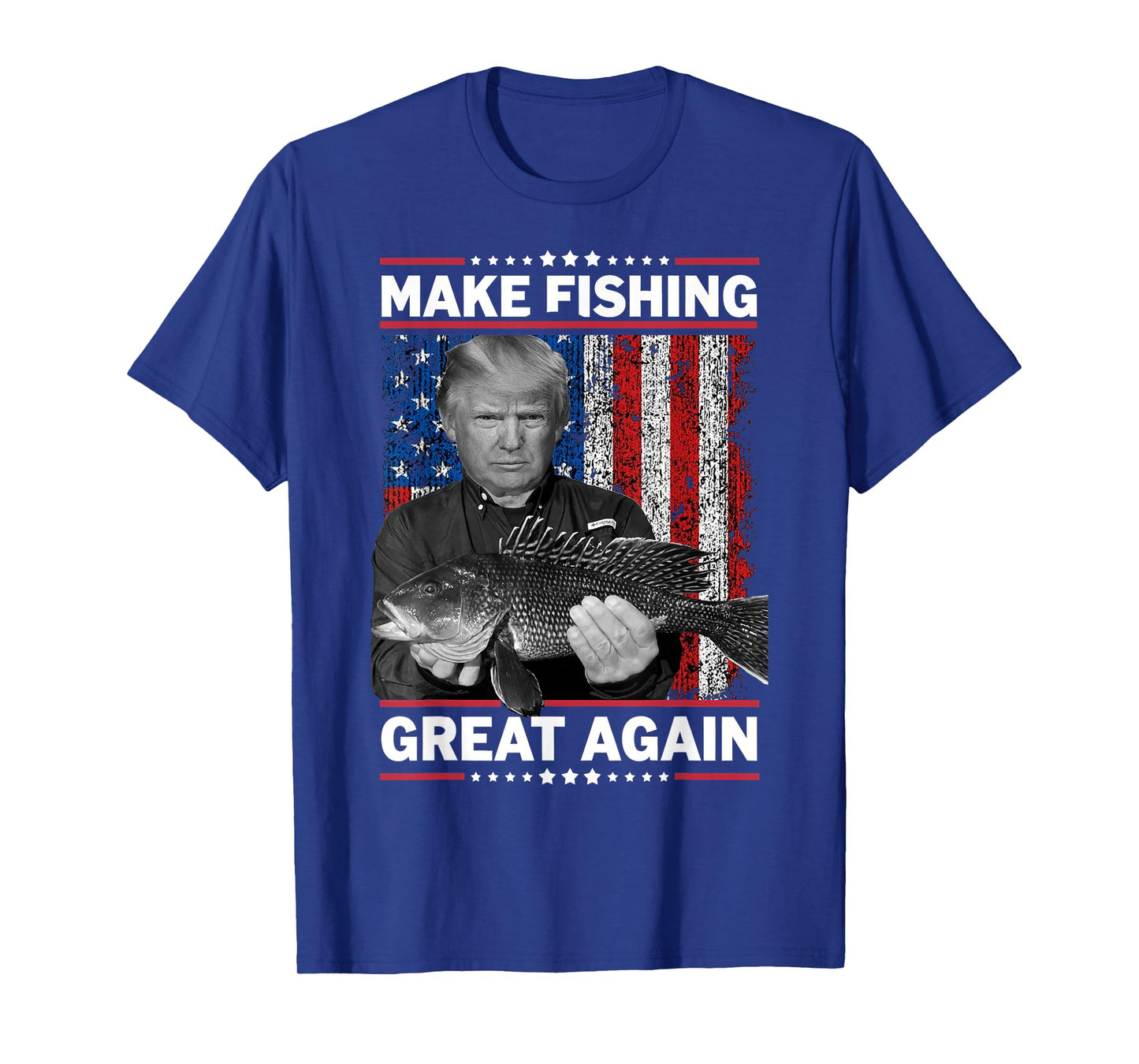 President Trump USA Flag Fishing -Make Fishing Great Again T-Shirt