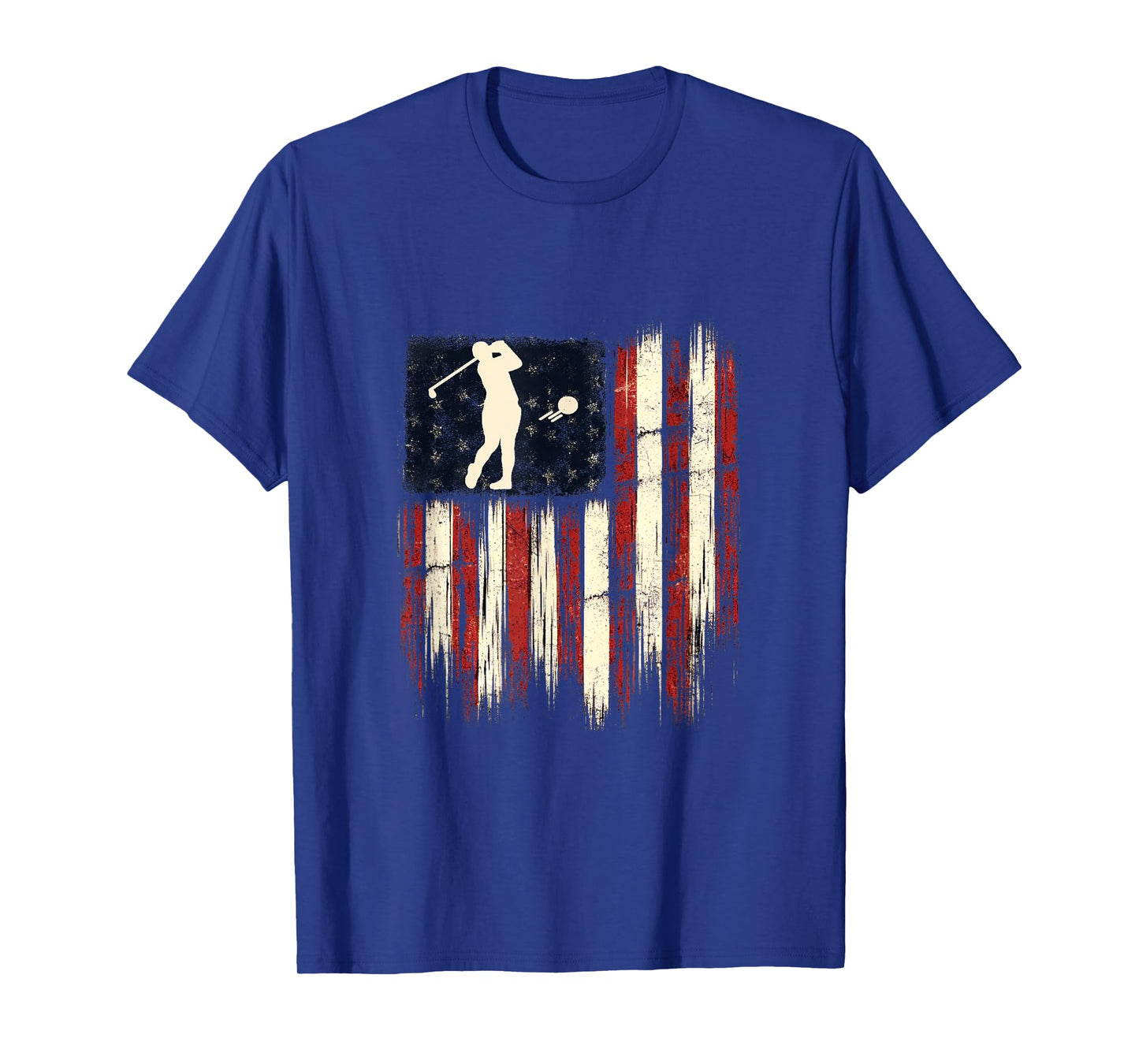 Patriotic Distressed Flag Gift For Men Kids Golf T-Shirt