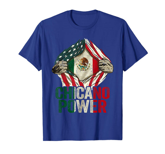 Chicano Shirt Funny USA Flag Mexican Flag Chicano Power T-Shirt