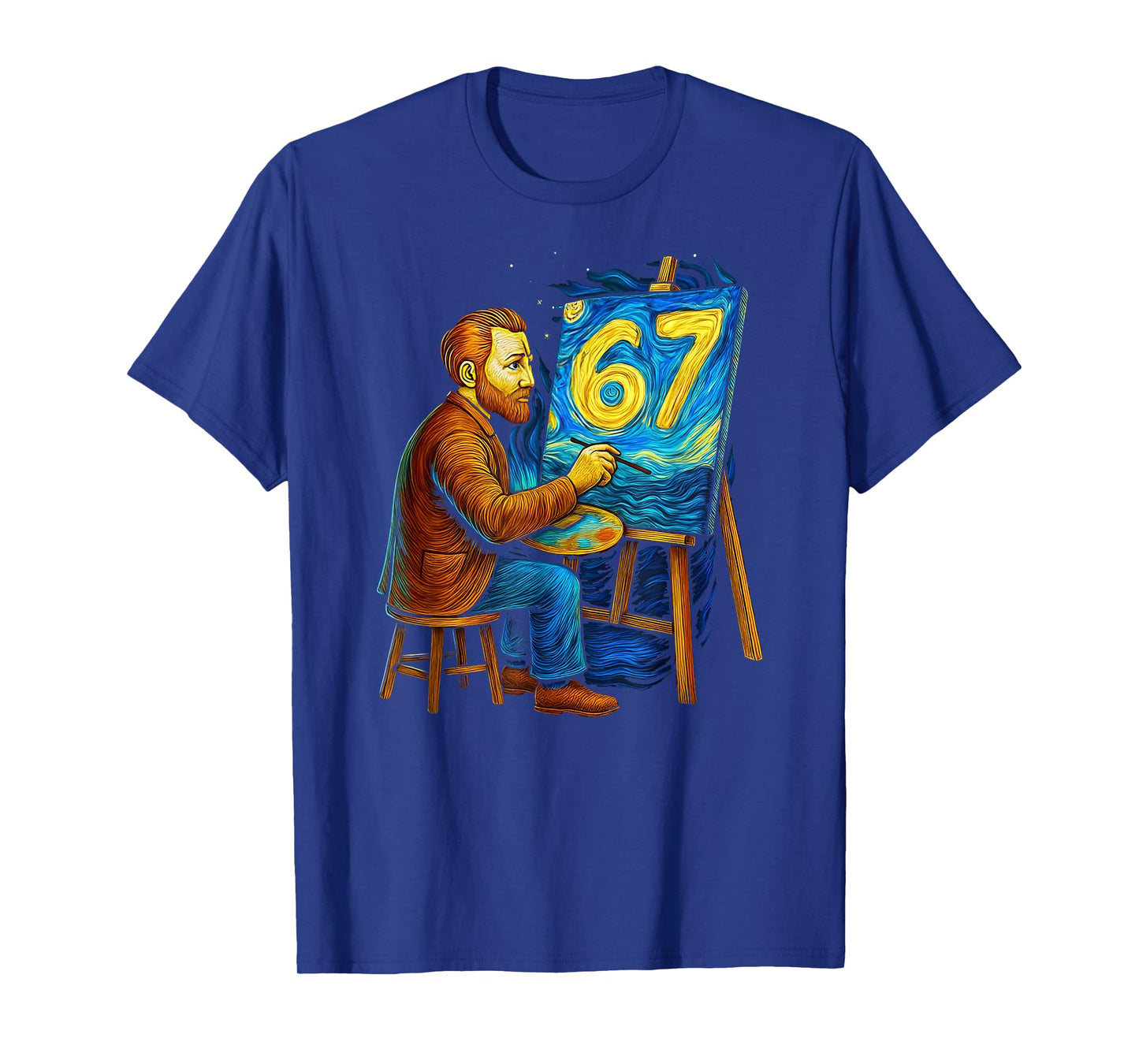 Van Gogh-Starry Night 6 7 Funny 67 Meme for Art History Fans T-Shirt