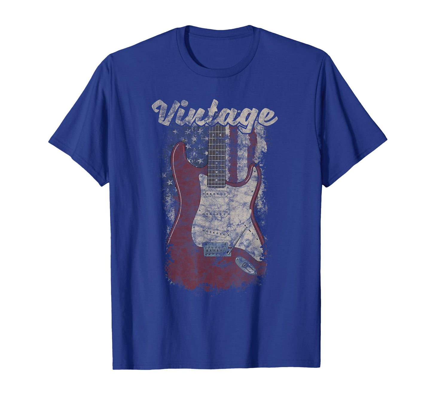 Vintage American Flag Guitar Player TShirt Guitarist Gift T-Shirt