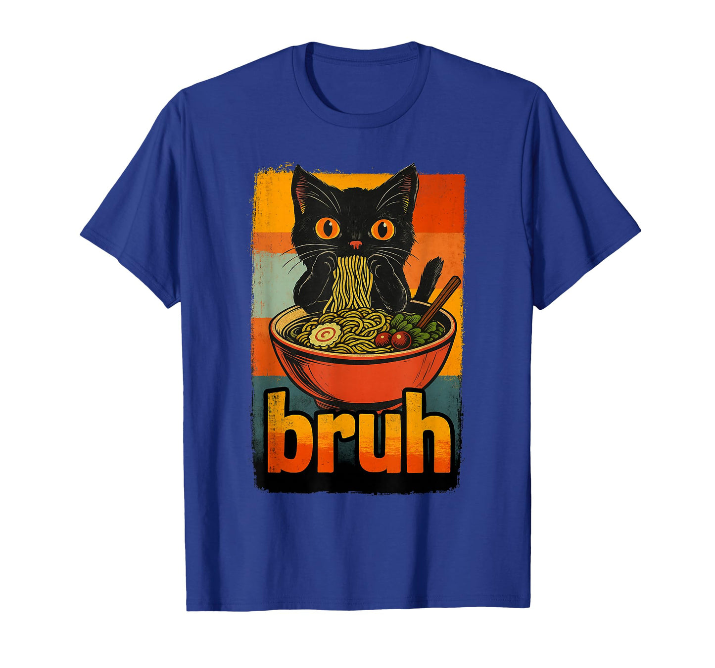 Funny Cat Eating Japanese Ramen Noodles Gifts Men Women Kid T-Shirt