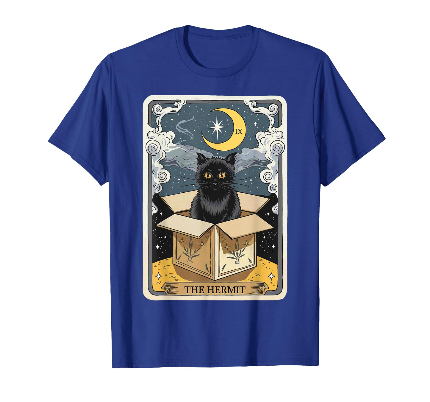The Hermit Tarot Card Cat In Box Mystic Funny Cat Esoteric T-Shirt