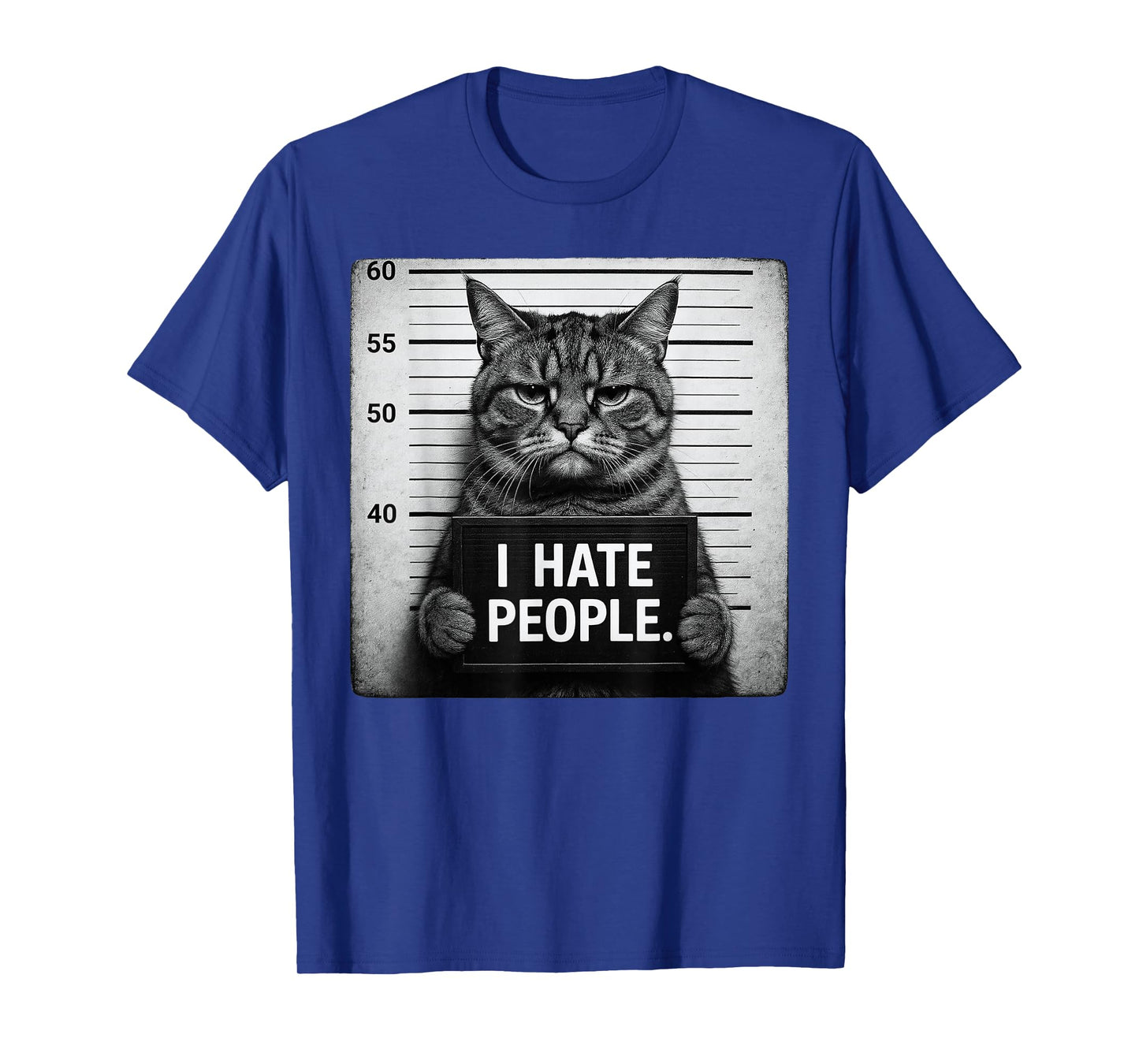 Funny Grumpy Tabby Moody Cat I Hate People T-Shirt