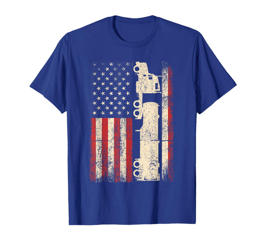 Truck Driver USA American Flag Patriotic Trucker Men T-Shirt