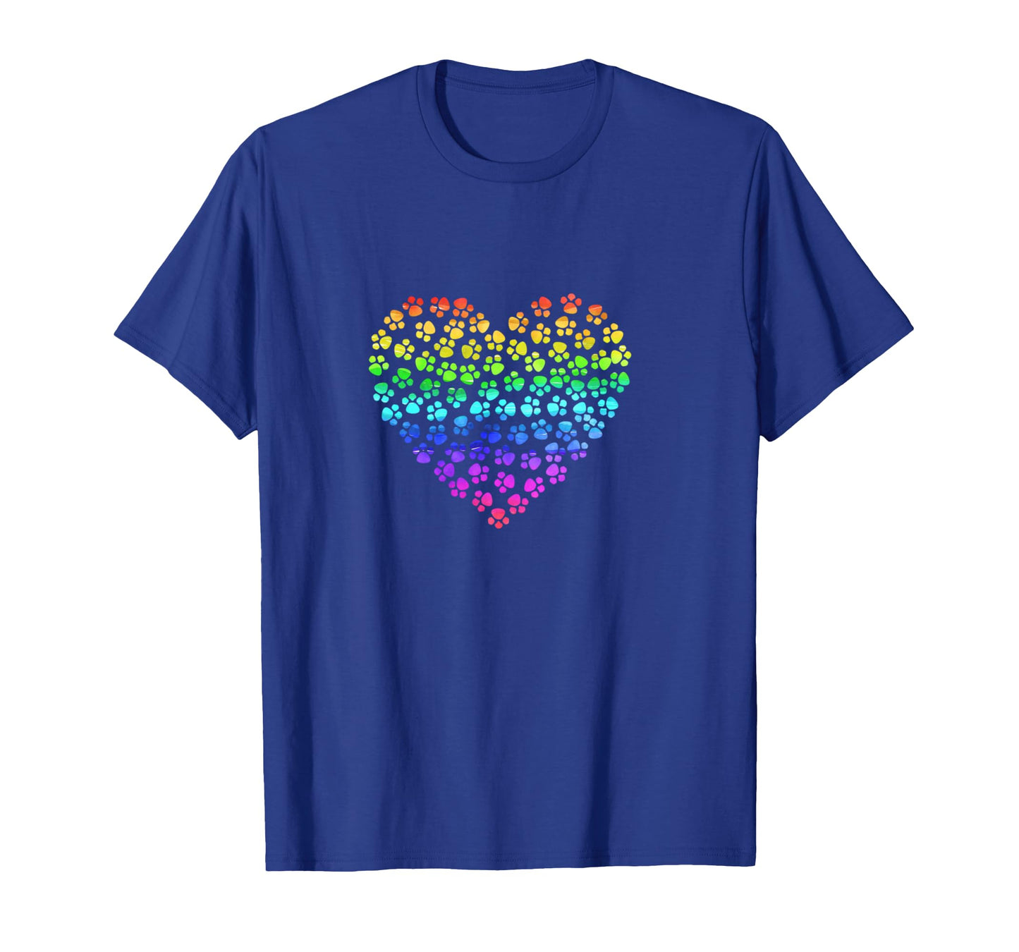 Rainbow Pawprint Heart - Pet Lover Gift Long Sleeve T-Shirt