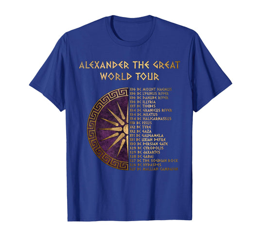 Alexander The Great: World Tour Through The Greek T-Shirt