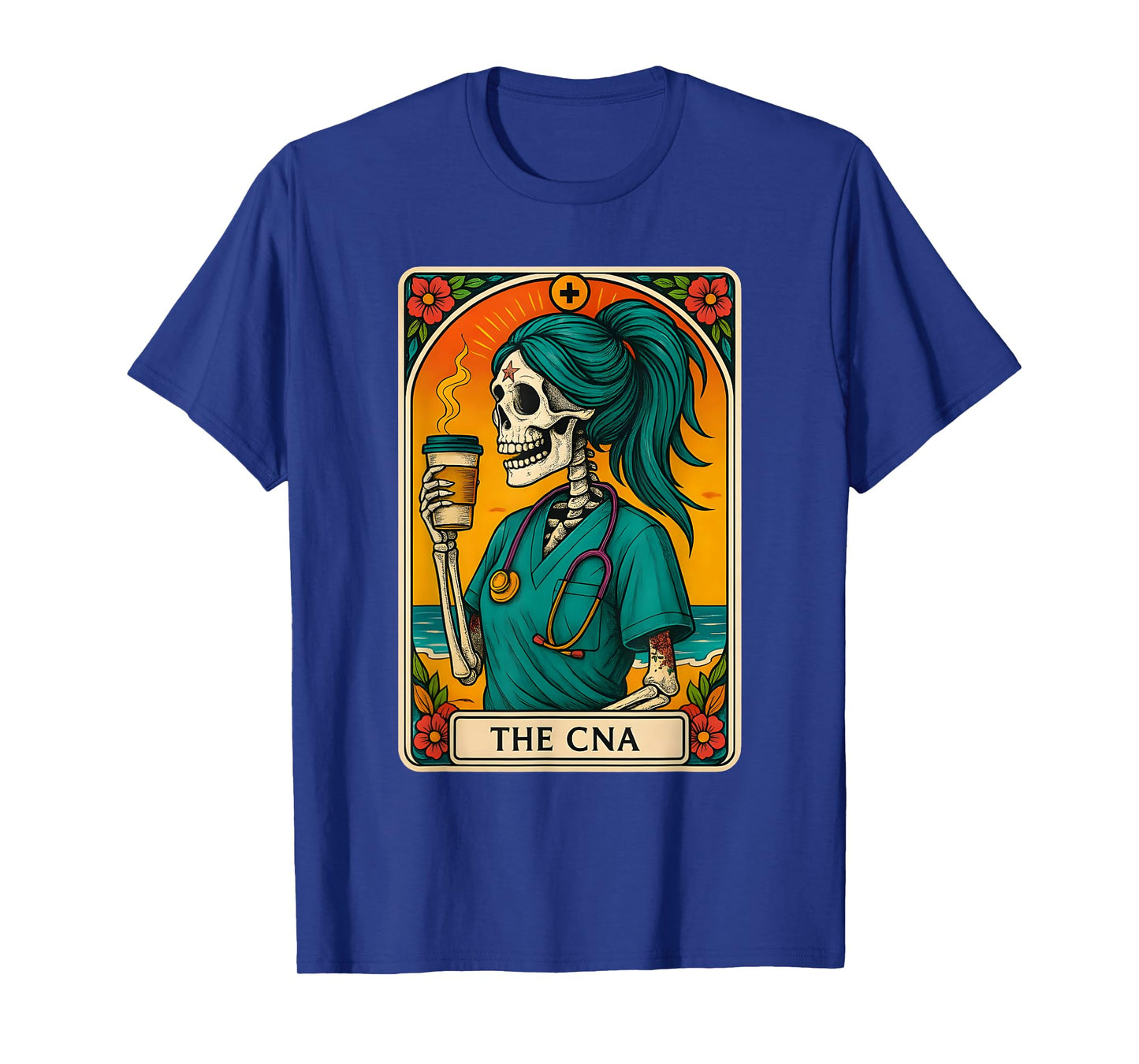 CNA Skeleton Tarot Card Funny Certified Nurse Halloween T-Shirt