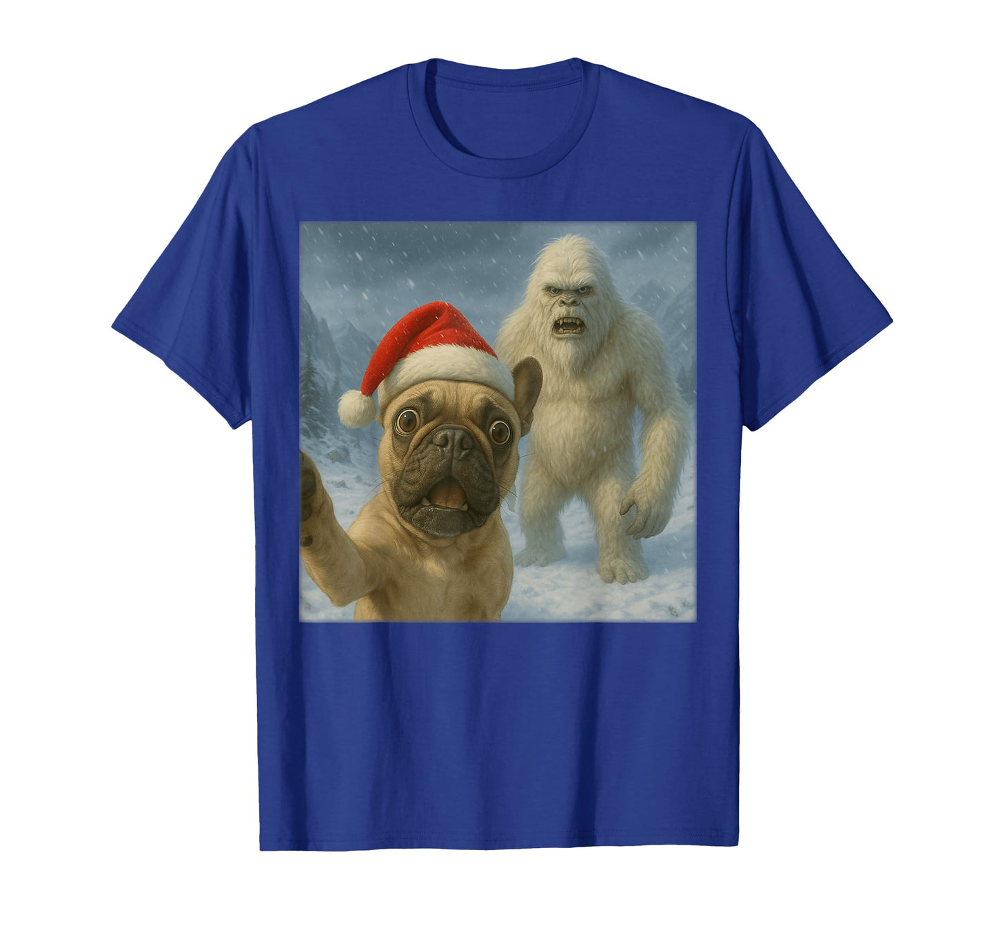 French Bulldog Yeti Selfie Funny Christmas Dog Pet Owner T-Shirt