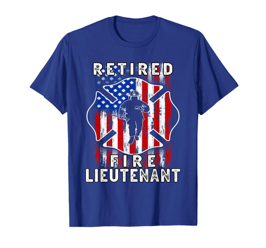 Retired Firefighter Lieutenant Dad Fireman Retirement USA T-Shirt