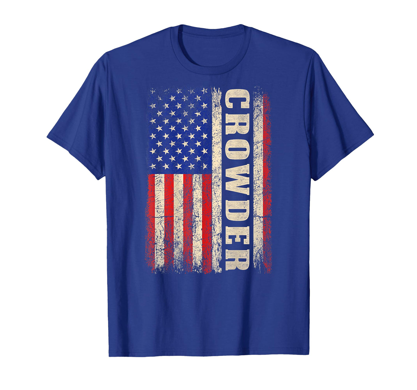 Crowder Last Name - Crowder Name American Flag (Back) T-Shirt
