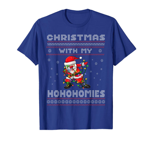 Funny Christmas With My Ho Ho Homies - Family Dabbing Santa T-Shirt