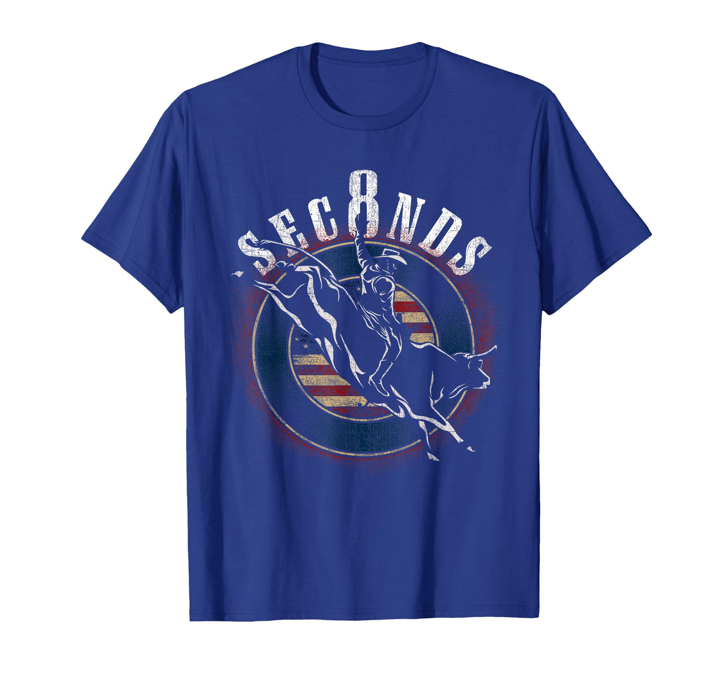 Cowboy Bull Riding Eight Seconds Rider USA Flag T-Shirt