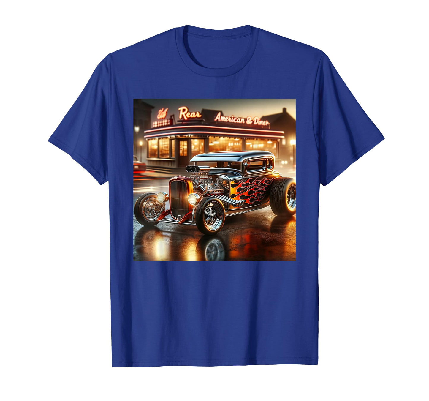 Classic Hot Rod Retro Vintage Custom Hotrod Car Illustration T-Shirt