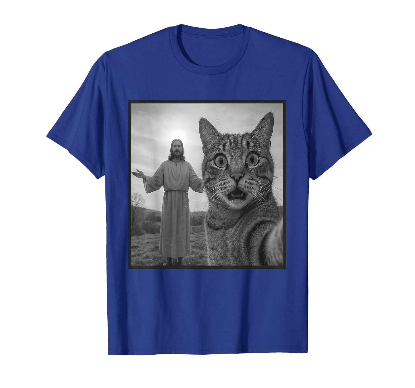 Jesus Cat Selfie Funny Religious Meme Photo T-Shirt