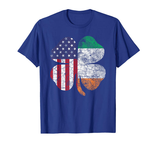 Irish American Flag Ireland Flag ST Patricks Day Gift Lucky T-Shirt Small
