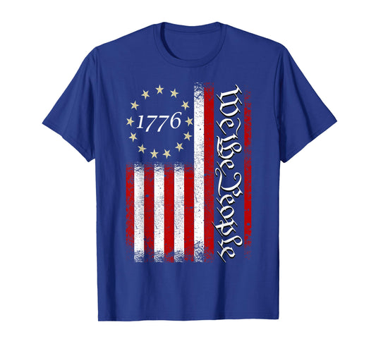 Vintage Old American Flag Patriotic 1776 We The People USA T-Shirt