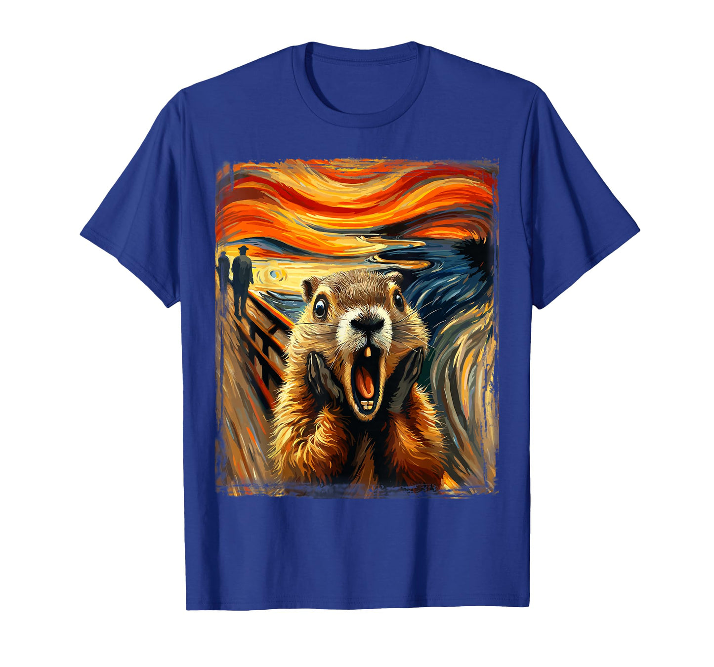 Scream Parody Funny Animal Painting Artistic Groundhog Day T-Shirt