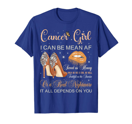 Cancer Girl Horoscope Zodiac Birthday Party Women Girls T-Shirt