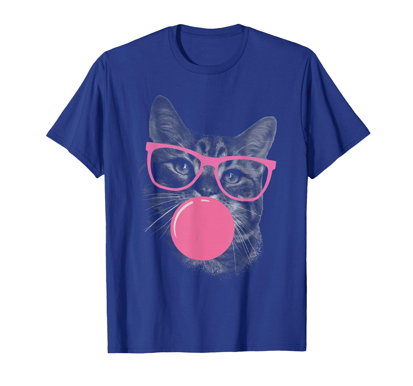Cute Cat Face Eating Gum and Makes A Bubble Funny Cat Women T-Shirt