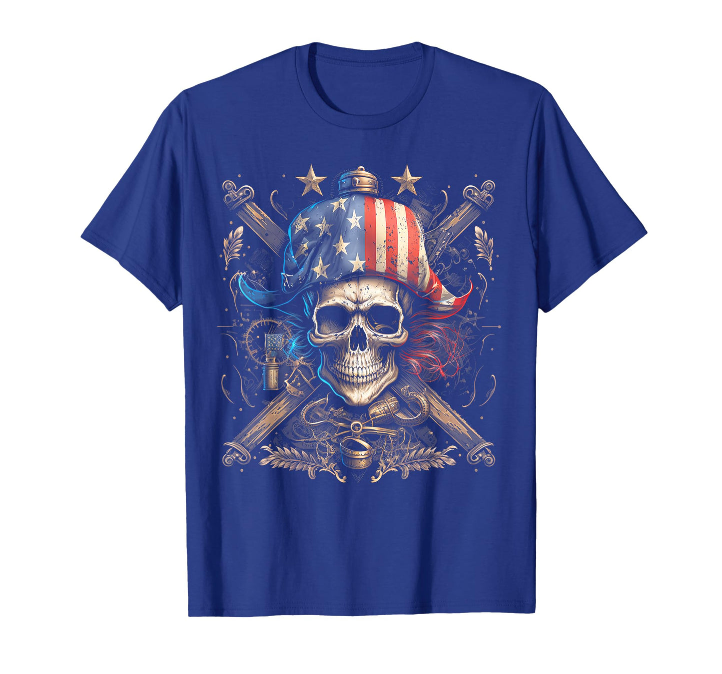 Pirate 4th of July American Flag USA America Funny T-Shirt