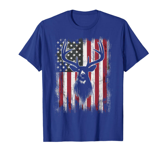 Deer Hunting American Flag T-Shirt