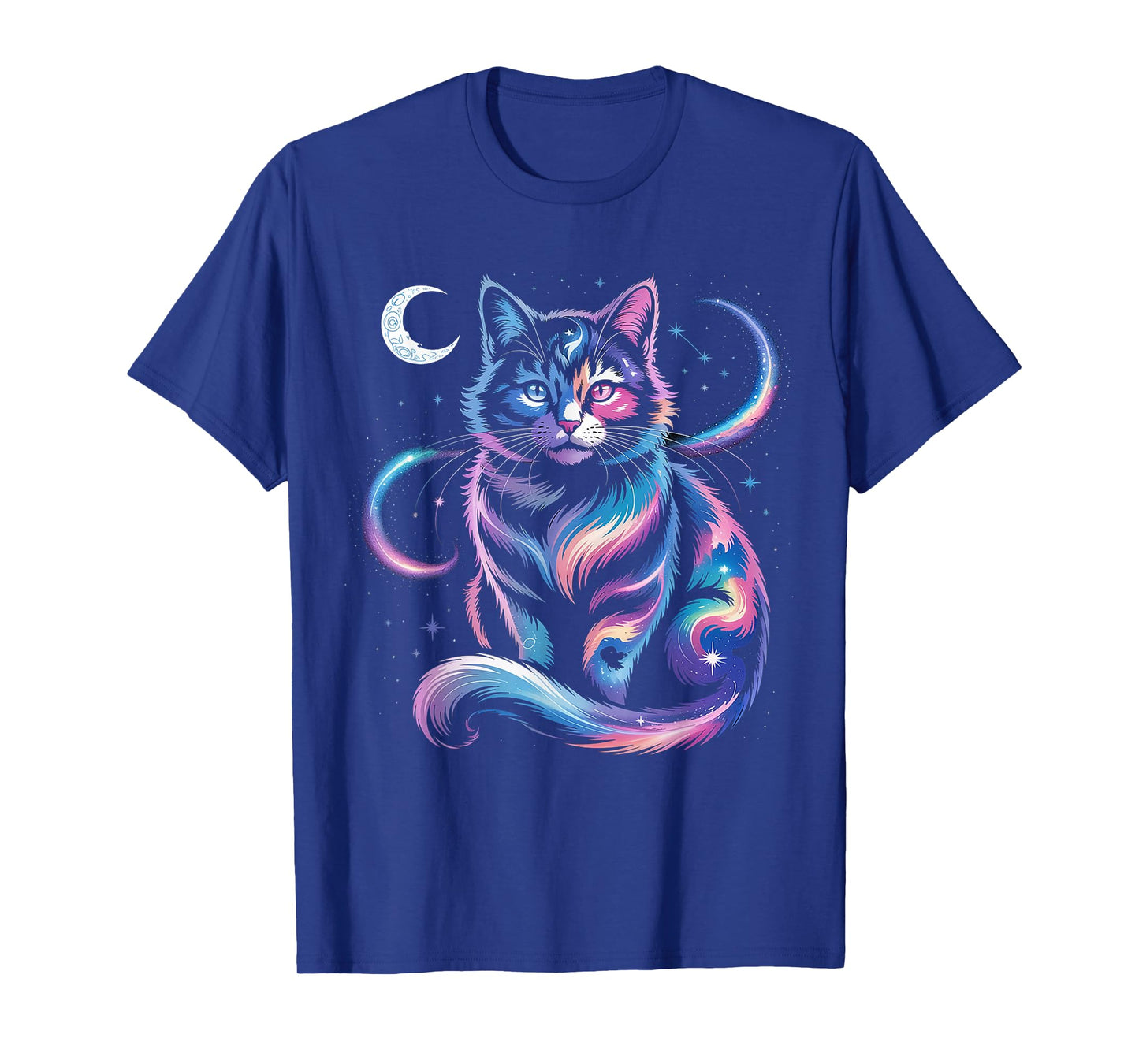 Mystical Space Cosmic Cat T-Shirt - Galaxy Kitten Graphic T-Shirt