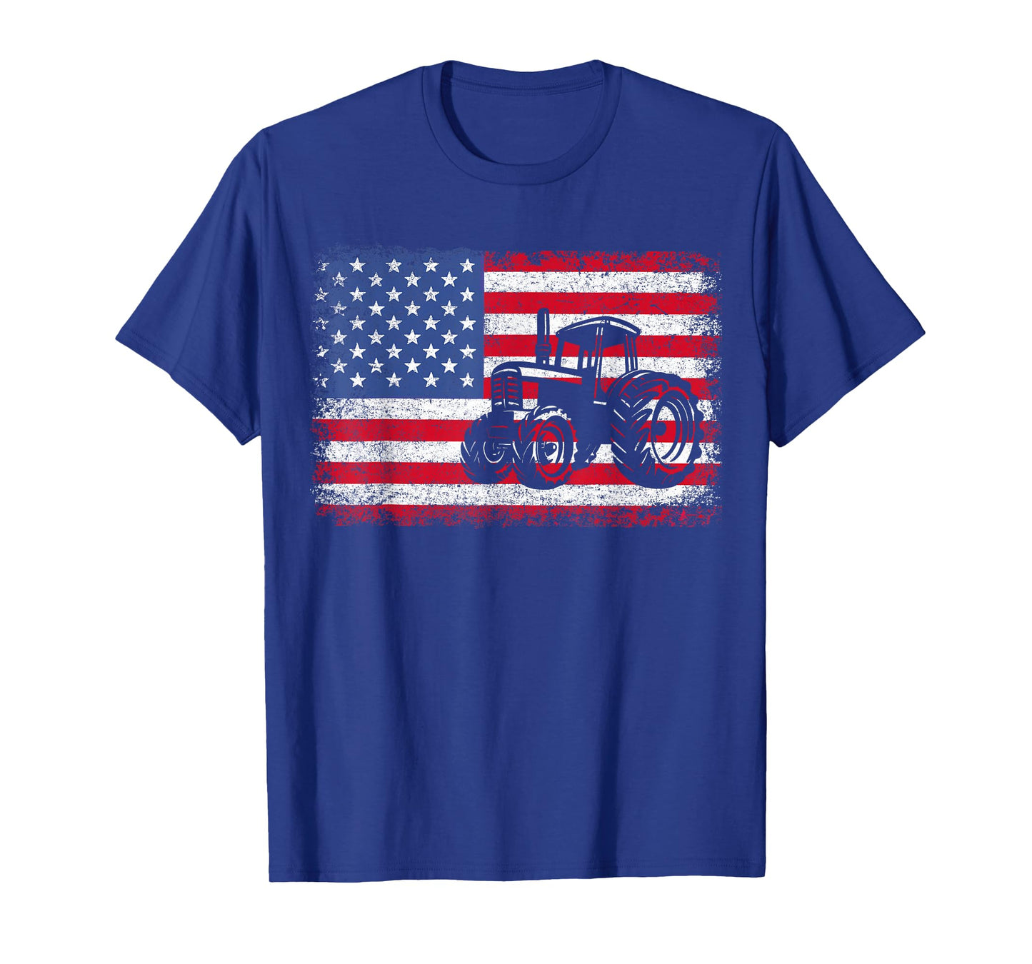 Farm Tractors USA Flag Patriotic Farming Gift Men Women Boys T-Shirt