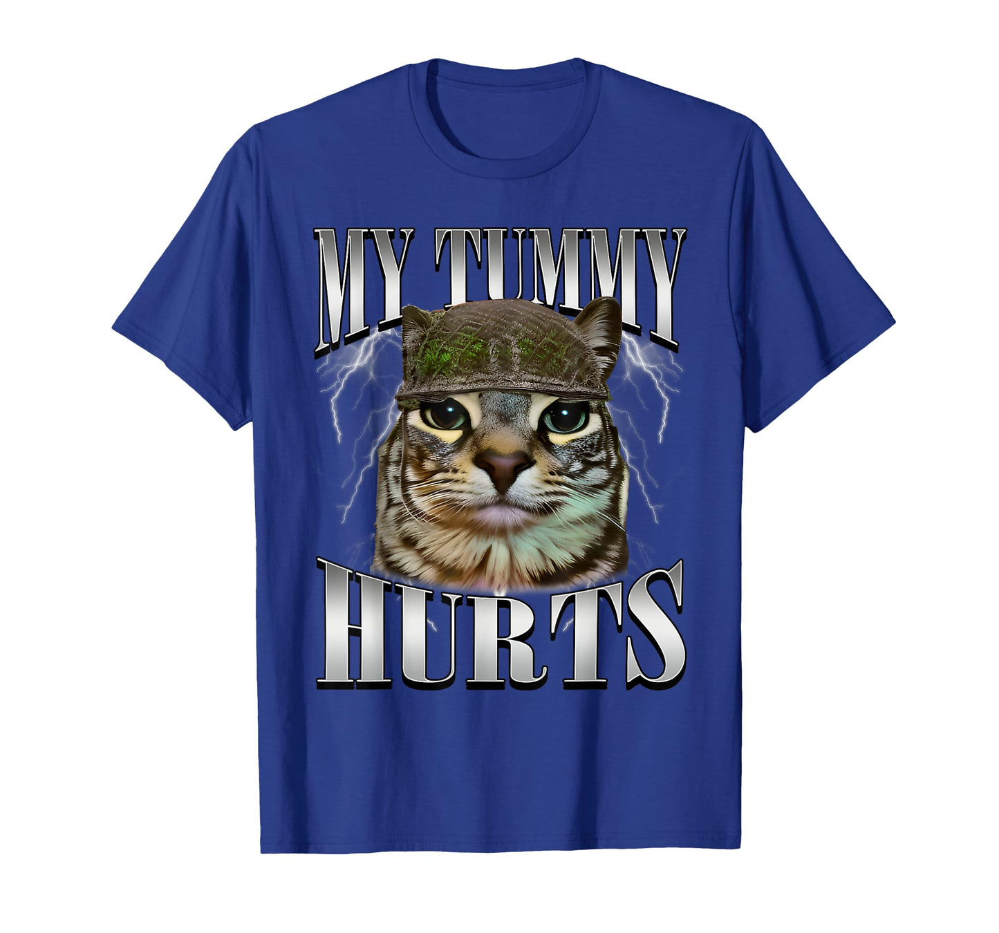 My Tummy Hurts Funny Cat Meme Bootleg Graphic T-Shirt