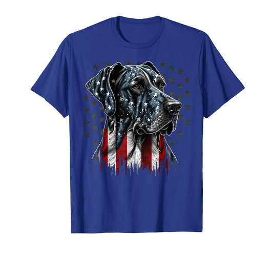 USA 4th Of July Great Dane on Patriotic American Great Dane T-Shirt