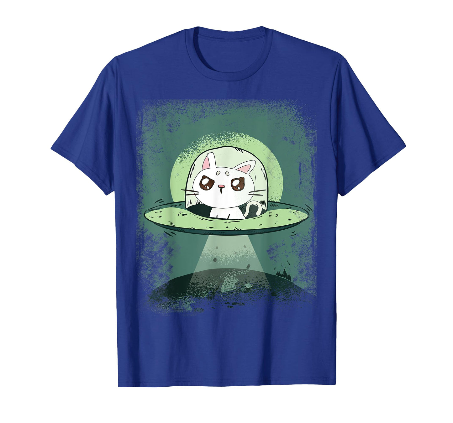 Ufo Cat - Funny Space Cat Alien Abduction Men Women T-Shirt