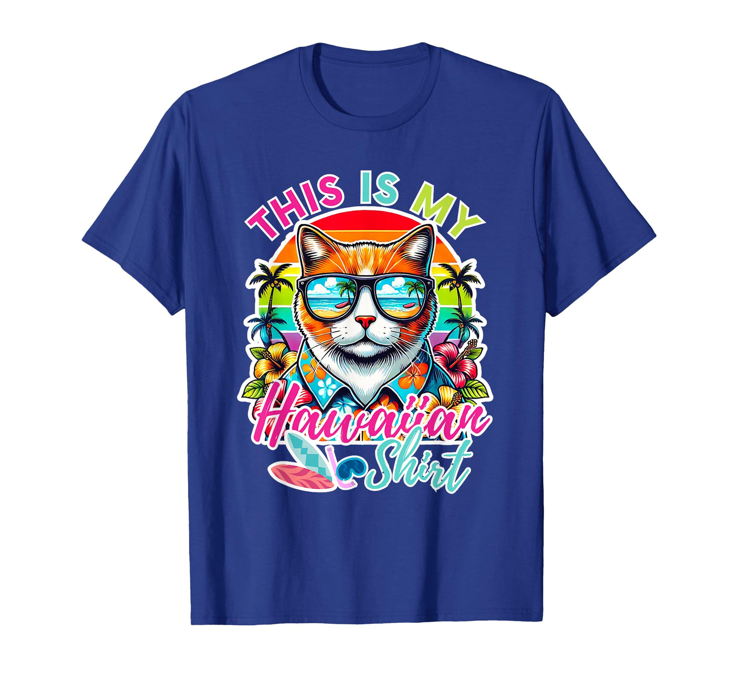 This Is My Hawaiian Shirt Funny Cat Party Oahu Hawaii T-Shirt for Men Women Girls Kids