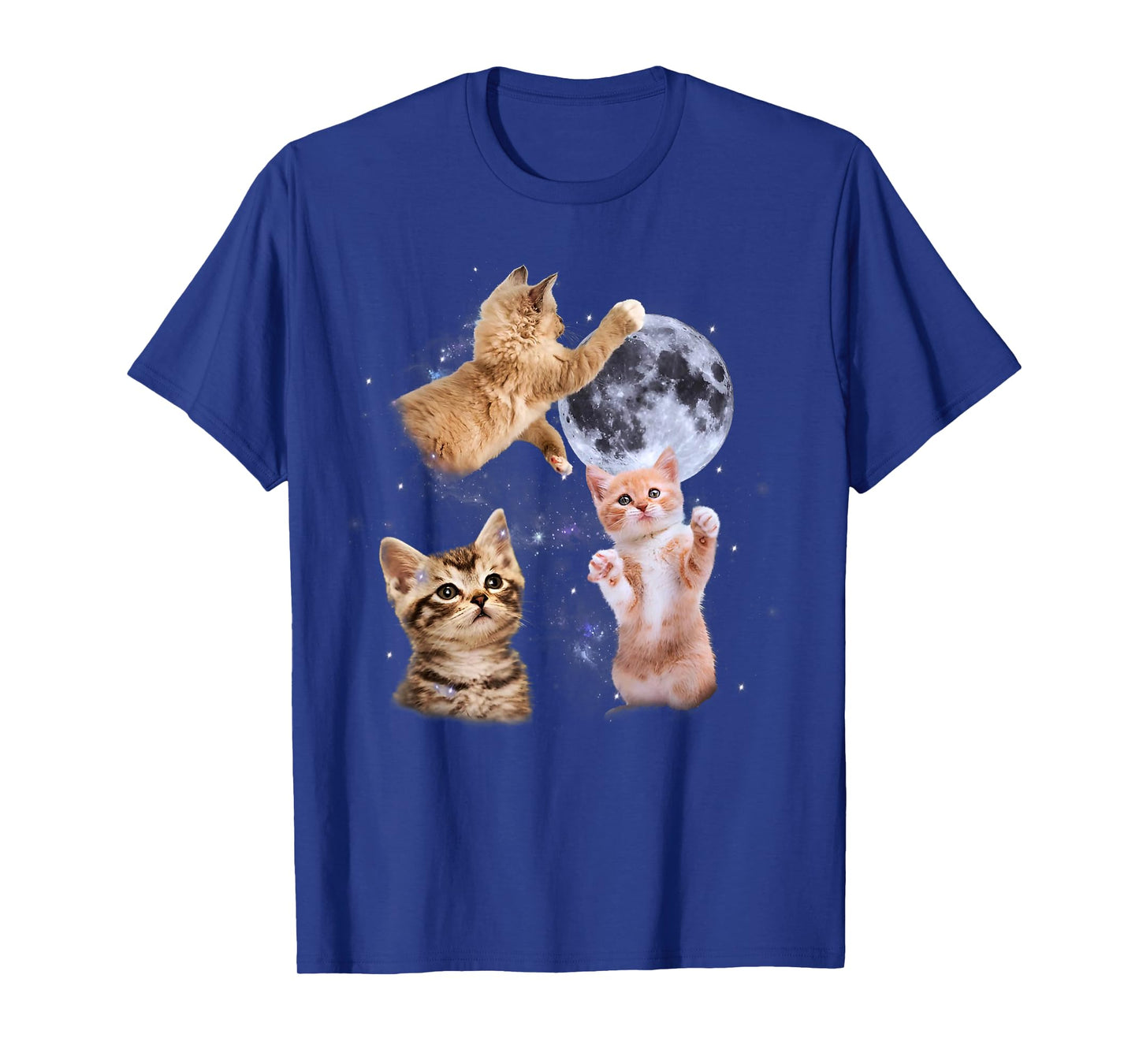 Three Cats Howling Moon Funny Cat Meme Kitten Humor Kid T-Shirt