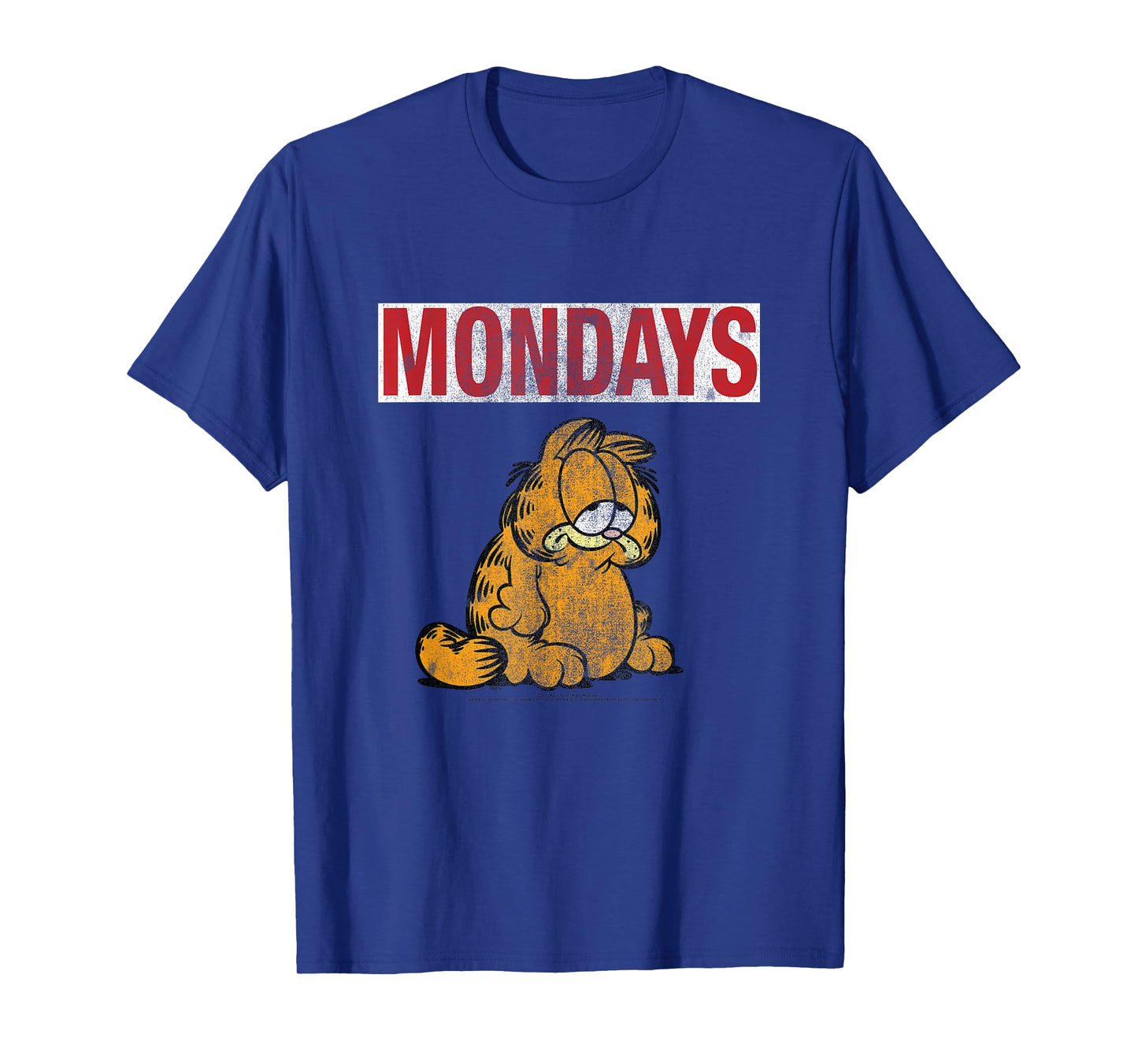 Garfield Hates Mondays Distressed Cat Cartoon T-Shirt