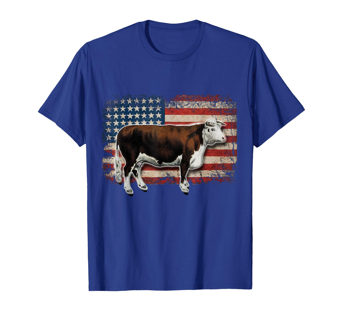 Hereford Rancher - American Flag for Hereford Cow Farmer T-Shirt