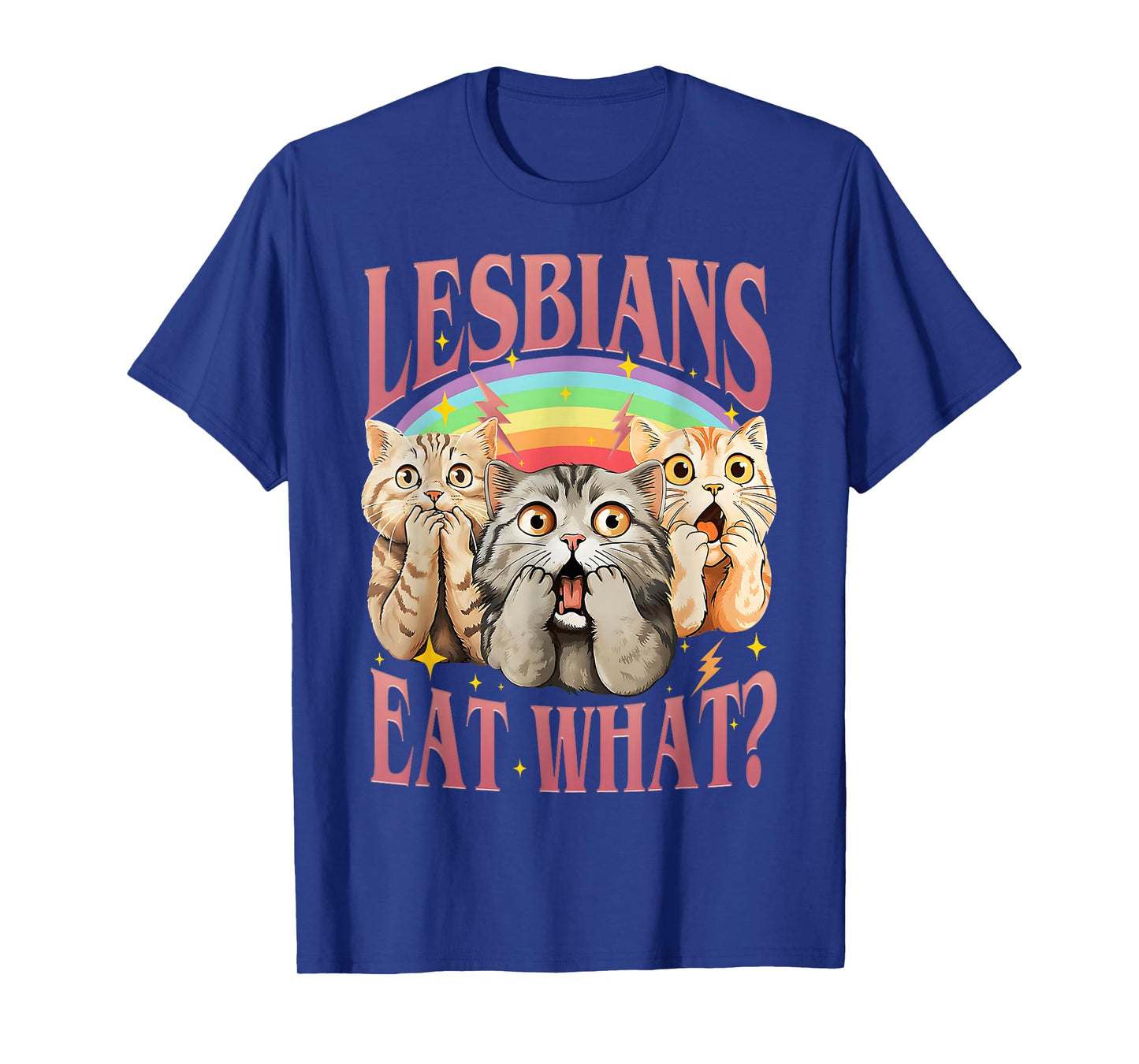 Retro LGBT Eat What Cat Lesbian Pride Month Equal Rights T-Shirt