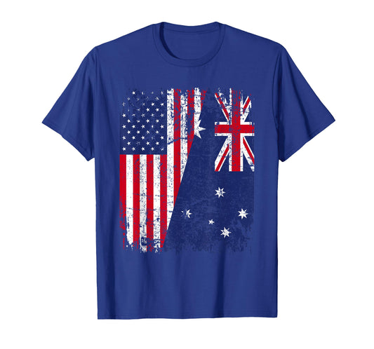 AUSTRALIAN ROOTS | Half American Flag | AUSTRALIA T-Shirt