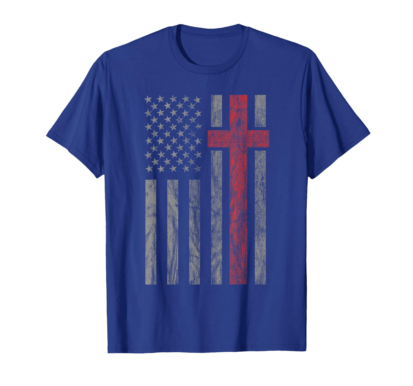 Vintage Distressed USA Flag Christian Design T-Shirt