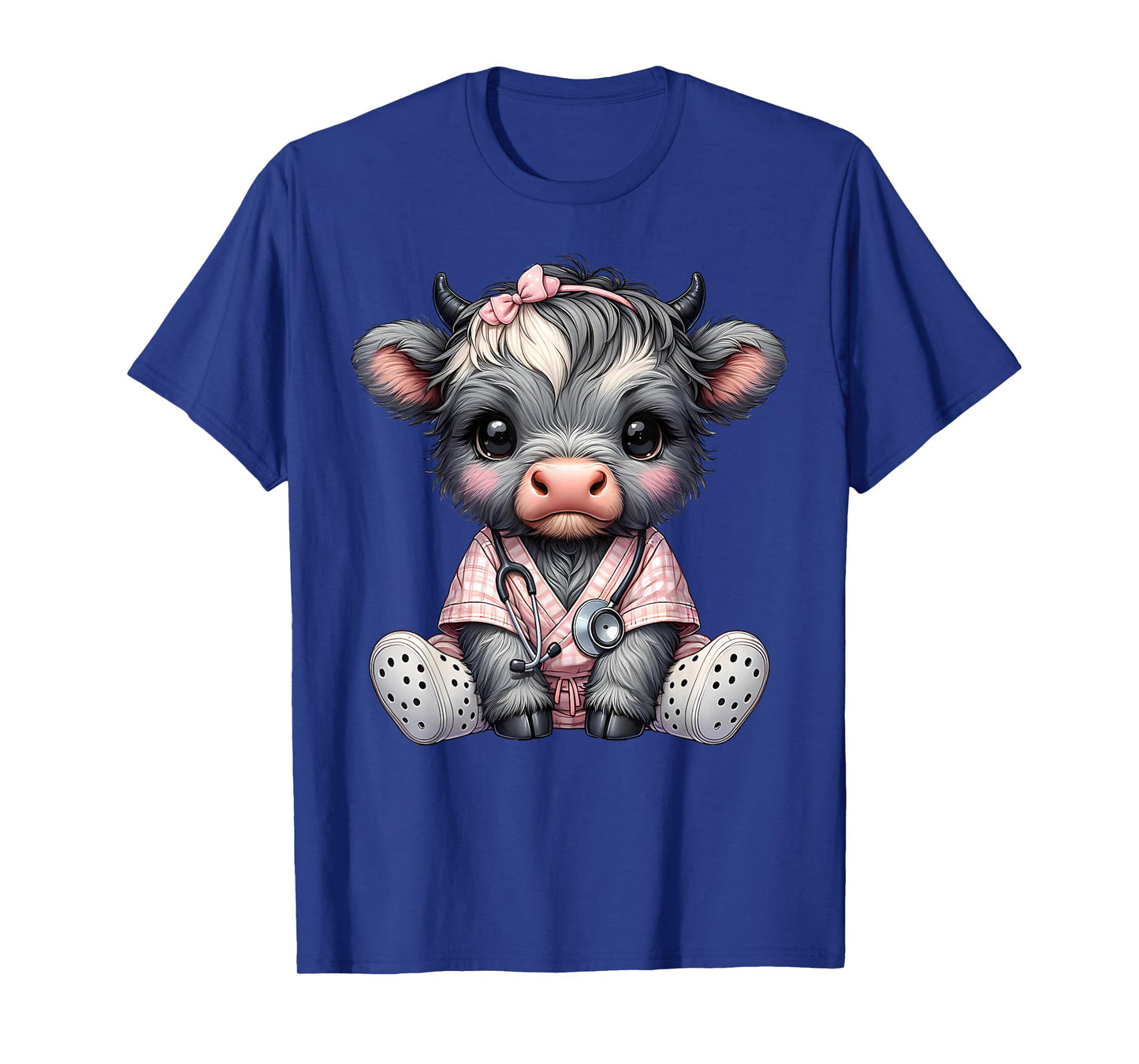 Cute Highland Cow Nurse Appreciation Farm Animal Nursing T-Shirt